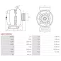 Alternateur 12V 120Amp AS-PL UD805046(DENSO)A, BOSCH 0986083180, CARGO 114806, 115874, DELCO DRA0368, RAA11479