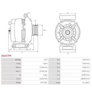 Alternateur 12V 120A Bosch 0986083180 114806