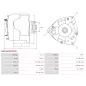 Alternateur 12V 140Amp AS-PL UD804929(DENSO)A, BOSCH 0986082620, CARGO 113996, DENSO 101210-0990, 102211-8270