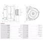Alternateur 12V 150Amp AS-PL UD15381A, BOSCH AL8832X, DELCO 25755840, DENSO 104210-0639, 104210-4370, 104210-5990