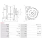 Alternateur 12V 45Amp AS-PL UD16870A, CARGO 110138, CASE 6008132753, CATERPILLAR 4N4540, DAIHATSU 27020-13010-000