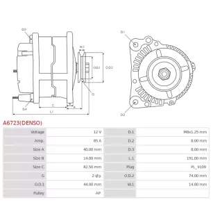 Alternateur 12V 85A Denso UD810279 540227-7500