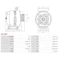 Alternateur 12V 100Amp DENSO 101210-0960, OPEL 13222935, 13256932, 6204258, 6204283, ELSTOCK 28-5677, LUCAS LRA03065, LRA3065