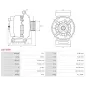 Alternateur 12V 100Amp DENSO 101210-0960, OPEL 13222935, 13256932, 6204258, 6204283, ELSTOCK 28-5677, LUCAS LRA03065, LRA3065