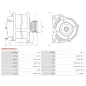 Alternateur 12V 120Amp AS-PL UD808754(DENSO)A, BOSCH 0986049171, CARGO 113922, F032113922, DENSO 104210-3511, 104210-3512