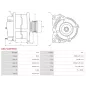 Alternateur 12V 80Amp AS-PL UD804935(DENSO)A, DELCO DA2697, DRA1587, DENSO 021080-0620, 104210-8191, DAN1079