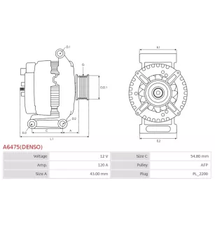 Alternateur 12V 120A Bosch UD804981 0986081120