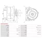 Alternateur 12V 40Amp AS-PL UD810278(DENSO)A, BOSCH F042302116, F042302117, CARGO 110620, DENSO 021080-0780, 021080-1620