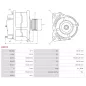 Alternateur 12V 110Amp AS-PL A9019, BOSCH 0986080640, CARGO 113792, DELCO DRA0075, HELLA 8EL738211-291