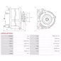 Alternateur 12V 95Amp CLAAS 6005028826, ISKRA / LETRIKA 11.201.881, AAK5166, IA0881, MAHLE MG407, CASCO CAL21230GS