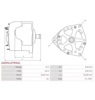 Alternateur 12V 120A Iskra UD01589A 11.201.925