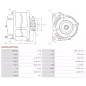 Alternateur 24V 55Amp DEUTZ 01183461, 01183463, 04114696, 04115327, 04118044, 04119001, ISKRA / LETRIKA 11.203.504, 11.203.893