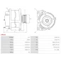 Alternateur 12V 105Amp AS-PL A9022, BOSCH 0986082100, CARGO 114804, DELCO DRA0087, RAA11198, DENSO 101210-0921, 102211-0320