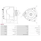 Alternateur 12V 120Amp AS-PL A9035, UD19339A, BOSCH 0986049550, F042A0H229, CARGO 113328, DELCO DRA4174, DRA4174N, RAA15285