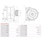 Alternateur 12V 95Amp AS-PL UD11839(LETRIKA)A, ISKRA / LETRIKA 11.203.850, AAK1878, IA1351, MAHLE 72735501, MG502