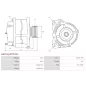 Alternateur 12V 95Amp AS-PL UD11841(LETRIKA)A, CARGO 114772, ISKRA / LETRIKA 11.204.467, AAK5820, AAK5840, IA1484