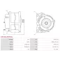 Alternateur 12V 120Amp AS-PL A9158, UD11846(LETRIKA)A, UD13079A, CARGO 114049, ISKRA / LETRIKA 11.201.970, 11.201.976