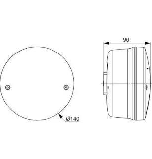 White Round Reversing Light