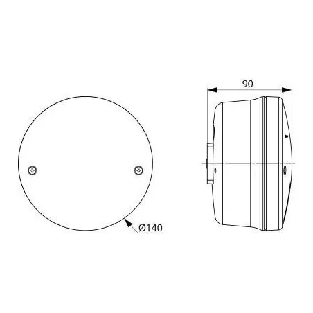 White Round Reversing Light