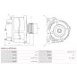 Alternateur 24V 50Amp AS-PL UD11849(LETRIKA)A, CHEVROLET 25016011, DAEWOO 25026011, DELCO DRA0414, ISKRA / LETRIKA 11.203.571