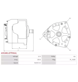 Alternateur 12V 150A Iskra UD11852 11.203.827