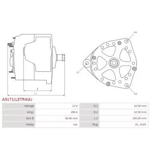 Alternateur 12V 200A Delco UD11851 114192