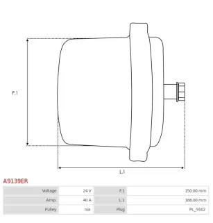 Alternateur 24V 40Amp AS-PL UD11417A, ELMOT A220, EX-272.020