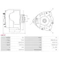 Alternateur 12V 120Amp AS-PL A6230, UD30025A, BOSCH 0986046541, CARGO 114300, CHRYSLER 38522267F, ERR6999, DELCO DRA3856