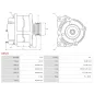 Alternateur 12V 130Amp AS-PL UD11491A, DENSO 104210-3970, HONDA CSC97, ELECTROLOG ALT6734, MEAT & DORIA 5540837