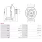 Alternateur 12V 120Amp AS-PL A6233, UD11375A, DENSO 104210-1530, HONDA 31100-RX0-A01, DIXIE A-80583, GHIBAUDI AG0623