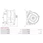 Alternateur 12V 120Amp AS-PL UD03079A, ISKRA / LETRIKA 11.204.479, AAK4855, IA1542, MAHLE MG 39, MG39, BETA 20008183