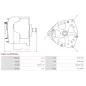 Alternateur 12V 33Amp AS-PL UD810812(LETRIKA)A, BOSCH 0120300543, 0120300567, 0120300585, 0120339521, 0120339536, 0120489694