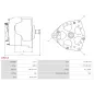 Alternateur 12V 100Amp AS-PL A9213, UD13071A, CARGO 113631, ISKRA / LETRIKA 11.204.062, 11.205.071, AAK3830, AAK4675, IA1450