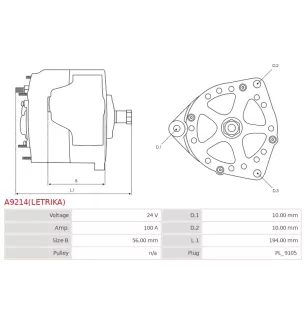 Alternateur 24V 100A Iskra UD810515 114767