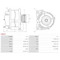 Alternateur 12V 120Amp AS-PL A9223, UD13073A, CARGO 114896, CASE 47744887, 87652089, 87755553, ISKRA / LETRIKA 11.203.493