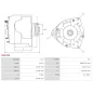 Alternateur 12V 120Amp AS-PL A9245S, UD18516A, CARGO 114191, CASE 84254290, 84416590, 87422777, FIAT 84254289, 84416587
