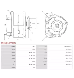 Alternateur 12V 80A Iskra UD13882 11.203.334
