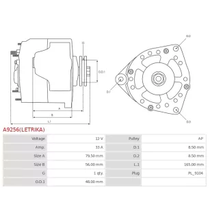 Alternateur 12V 33A Bosch UD809685 0120300514