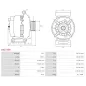 Alternateur 12V 105Amp FORD 4069776, YC1U-10300-DB, YC1U-10300-DC, KUHNER 301639RI, 301639RIV, SIOM ALT122280