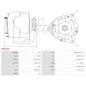 Alternateur 12V 120Amp AS-PL UD18517A, CASE 84281043, ISKRA / LETRIKA 11.204.635, AAK4914, IA1454, MAHLE 72735137, MG138