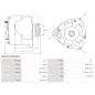 Alternateur 12V 100Amp AS-PL UD810546(LETRIKA)A, ISKRA / LETRIKA 11.204.580, AAK4892, IA1583, MAHLE 72735179, MG180