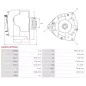 Alternateur 12V 65Amp AS-PL UD810719(LETRIKA)A, CASE 73327984, A188590A1, ISKRA / LETRIKA 11.201.877, AAK3313, IA0877