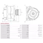 Alternateur 12V 65Amp AS-PL UD810458(LETRIKA)A, ISKRA / LETRIKA 11.201.673, 11.201.691, AAK4545, AAK4552, IA0691