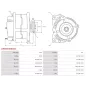 Alternateur 24V 60Amp AS-PL UD100782(NIKKO)A, ISUZU 1812004165, 1812004202, 1812004420, 1812004592, 1812004703, 1812005222