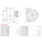 Alternateur 24V 60Amp AS-PL UD100789(NIKKO)A, ISUZU 8982001560, MITSUBISHI A004TU8691A, A4TU8691A, NIKKO 0-62000-0100