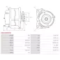 Alternateur 24V 50Amp AS-PL UD100790(NIKKO)A, ISUZU 8973892212, NIKKO 0-35000-4658, 0-62000-0110, CASCO CAL50633GS