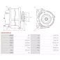 Alternateur 24V 60Amp AS-PL UD100791(NIKKO)A, ISUZU 1812006032, NIKKO 0-62000-0120, 0-62000-0121, CASCO CAL50634GS
