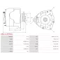 Alternateur 12V 33Amp AS-PL UD810745(LETRIKA)A, BOSCH 0120143003, 0120300512, 0120300516, 0120300517, 0120300535, 0120300562