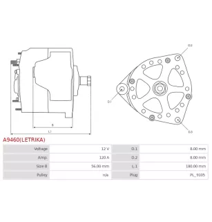 Alternateur 12V 120A Iskra UD810497 11.203.645
