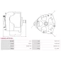 Alternateur 12V 120Amp AS-PL UD810497(LETRIKA)A, ISKRA / LETRIKA 11.203.645, AAK5732, IA1588, MAHLE 72735118, MG119